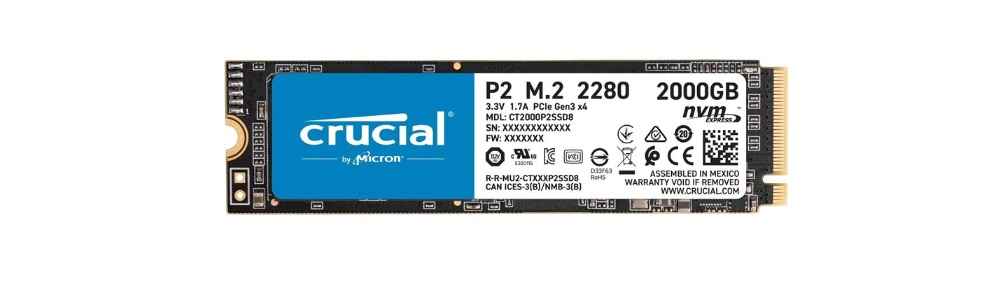 SSD Crucial P2 2TB NVMe PCIe Gen3x4