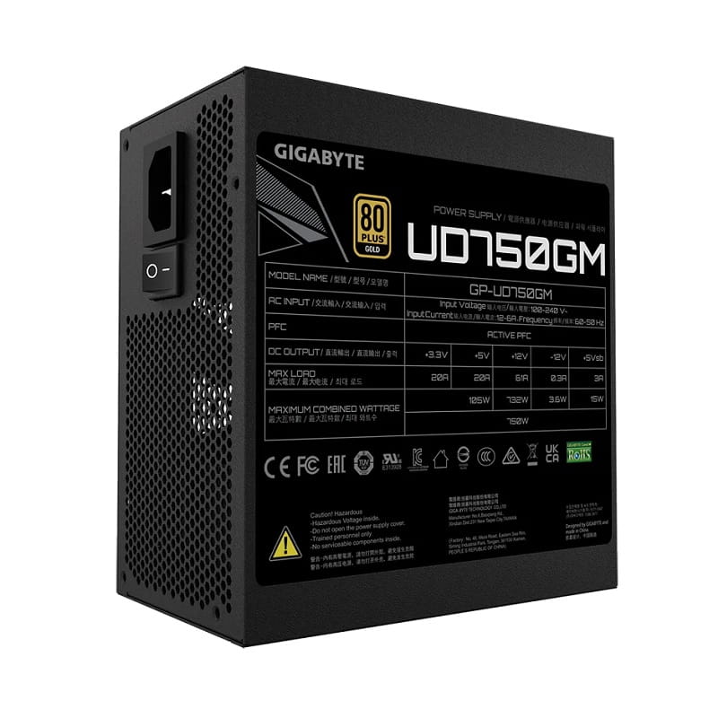Nguồn Gigabyte UD750GM 750W - 80 Plus Gold Full Modular