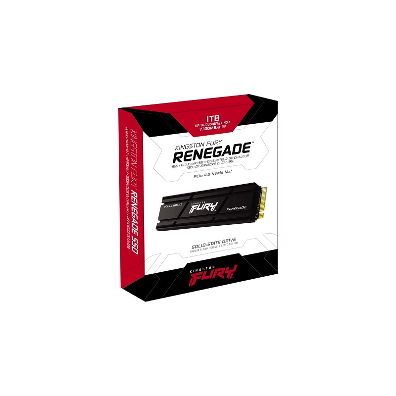 SSD Kingston Fury Renegade Heatsink 1TB M2 2280 NVMe PCIe Gen4x4 SFYRSK/1000G ( Read/Write 7300/6000MB/s)