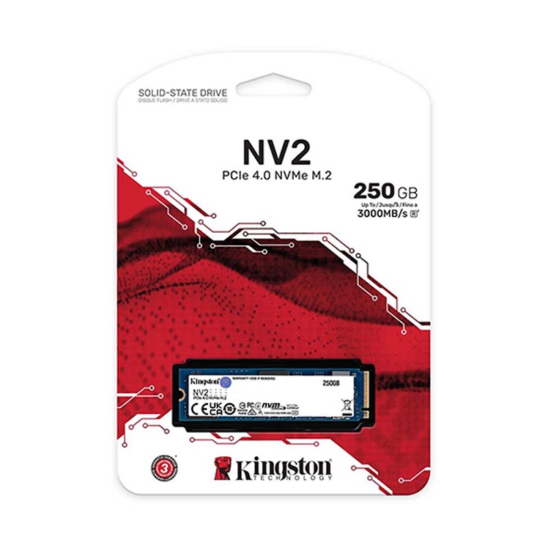 SSD Kingston NV2 250GB M2 2280 NVMe PCIe Gen4x4 SNV2S/250G (Read/Write 3000/1300 MB/s)