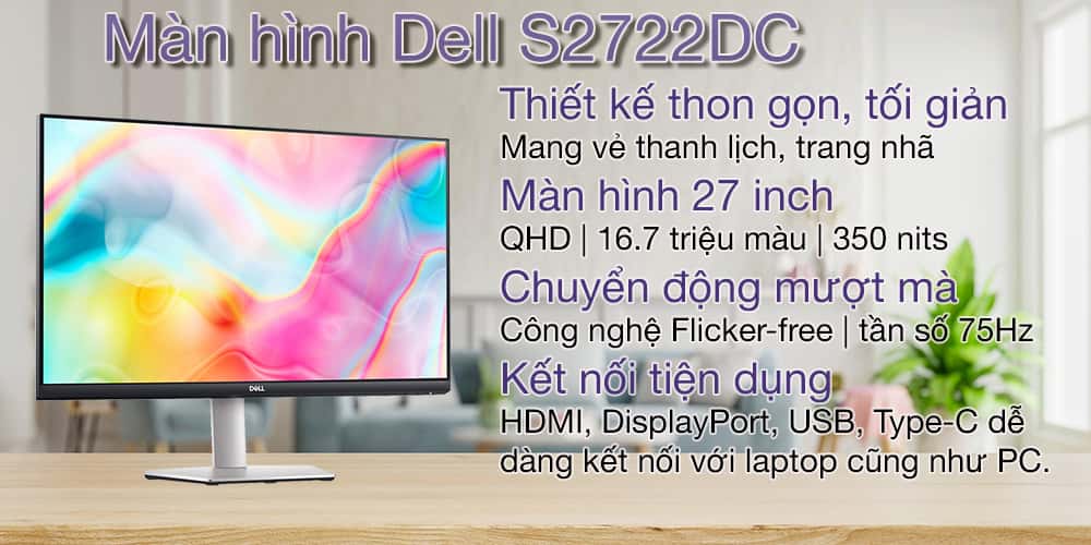 Màn Hình Dell S2722DC 2K Type C