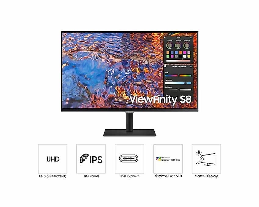 Màn Hình LCD Samsung ViewFinity S8 UHD S80PB LS32B800PXEXXV (32 inch, 4K, 60Hz, IPS, 5ms)