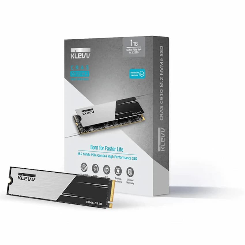 SSD Klevv CRAS C910 1TB M2 NVME Gen4x4 – K01TBM2SP0-C91 (Read/Write: 5000/4800 MB/s, TLC NAND)