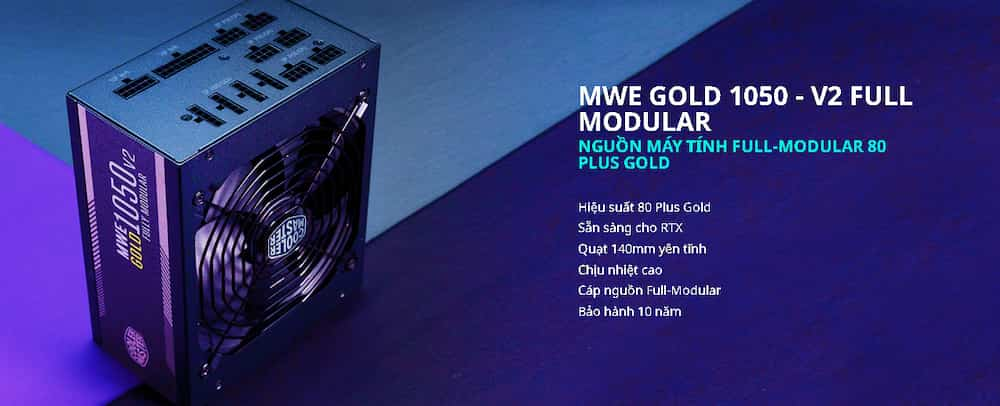 Nguồn Cooler Master MWE GOLD V2 1050W 10