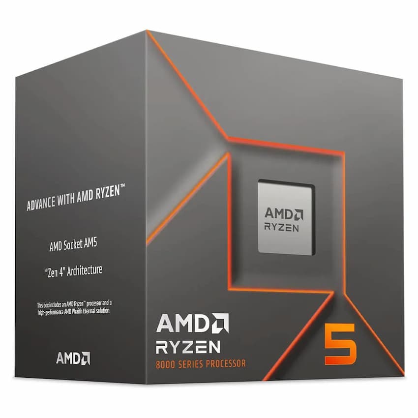 CPU AMD Ryzen 5 8400F (4.2GHz boost 4.7GHz, 6 nhân 12 luồng, 22MB Cache, 65W, Socket AM5)