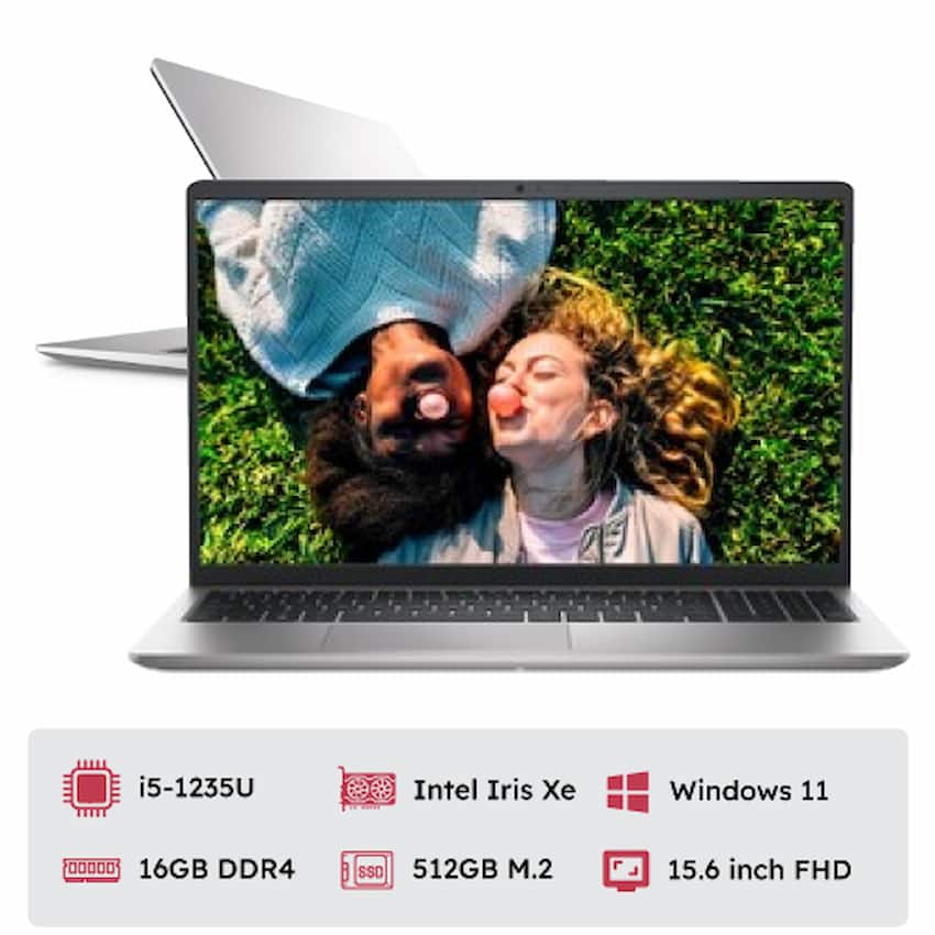 Laptop Dell Inspiron 15 3520 i5 1235U (25P2312)(i5-1235U, 16GB DDR4, 512GB SSD, 15.6 inch FHD, 120Hz, Intel UHD, 3C41WHr, Win11 Home SL, Bạc)