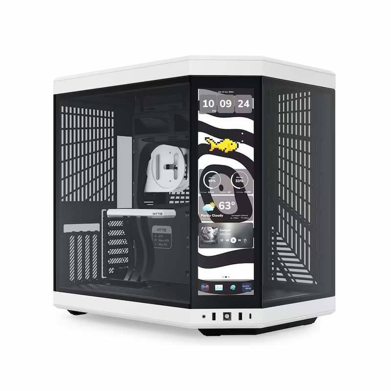 Case HYTE Y70 Touch Infinite Panda (EATX-ATX, Kính cường lực-Thép-ABS, Riser PCIE 4.0, LCD 14.5inch)