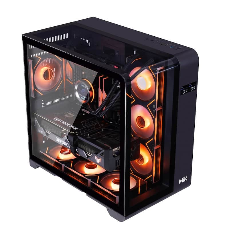 Case MIK BARBATOS BLACK (Mid Tower, Kính Cường lực, Hiển thị nhiệt độ, Led RGB, ATX, Màu Đen)