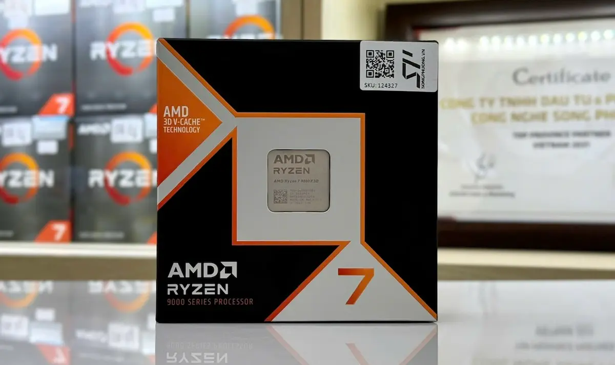 CPU AMD Ryzen 7 9800X3D (4.7GHz boost 5.2GHz, 8 nhân 16 luồng, 104MB Cache, 120W, Socket AM5)