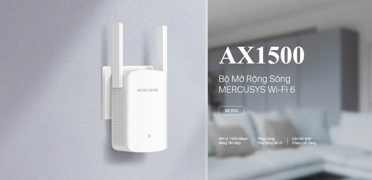 Bộ mở rộng sóng Wifi 6 Mercusys ME60X