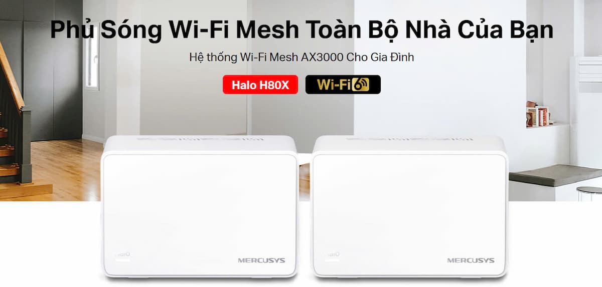 Router Wifi 6 Mesh Mercusys Halo H80X 2 pack