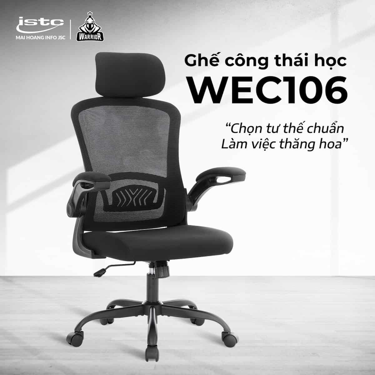 Ghế Công Thái Học Warrior Pawn WEC106 Black