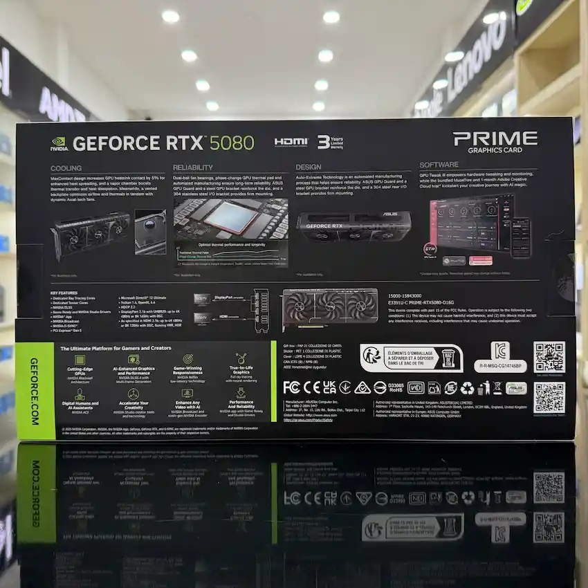 VGA ASUS PRIME GeForce RTX 5080 16GB GDDR7 OC Edition (PRIME-RTX5080-O16G)