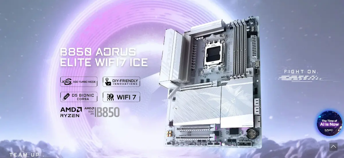 Mainboard Gigabyte B850 AORUS ELITE WIFI7 ICE 