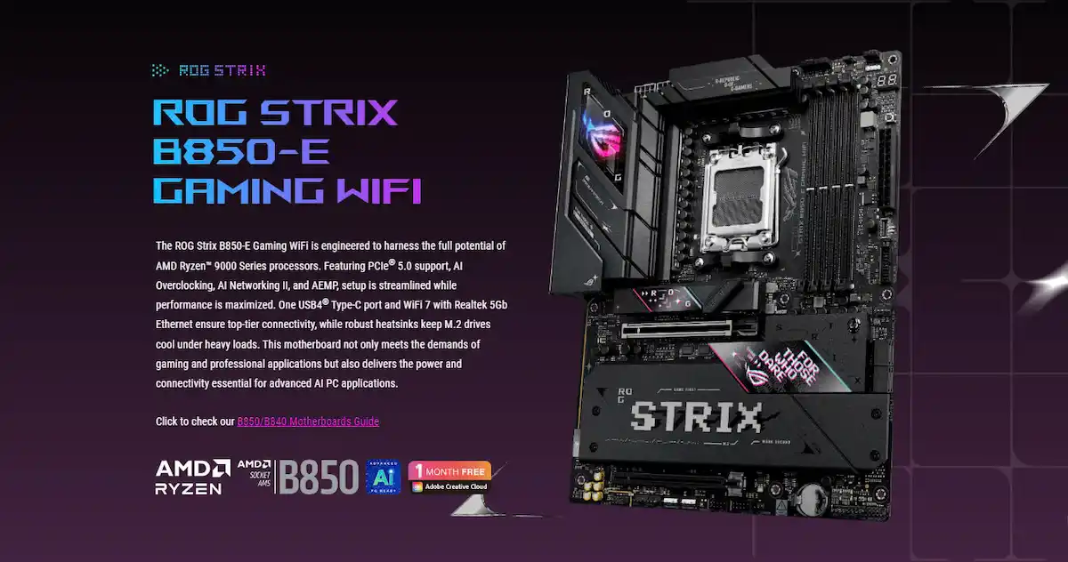 Mainboard Asus ROG STRIX B850-E GAMING WIFI