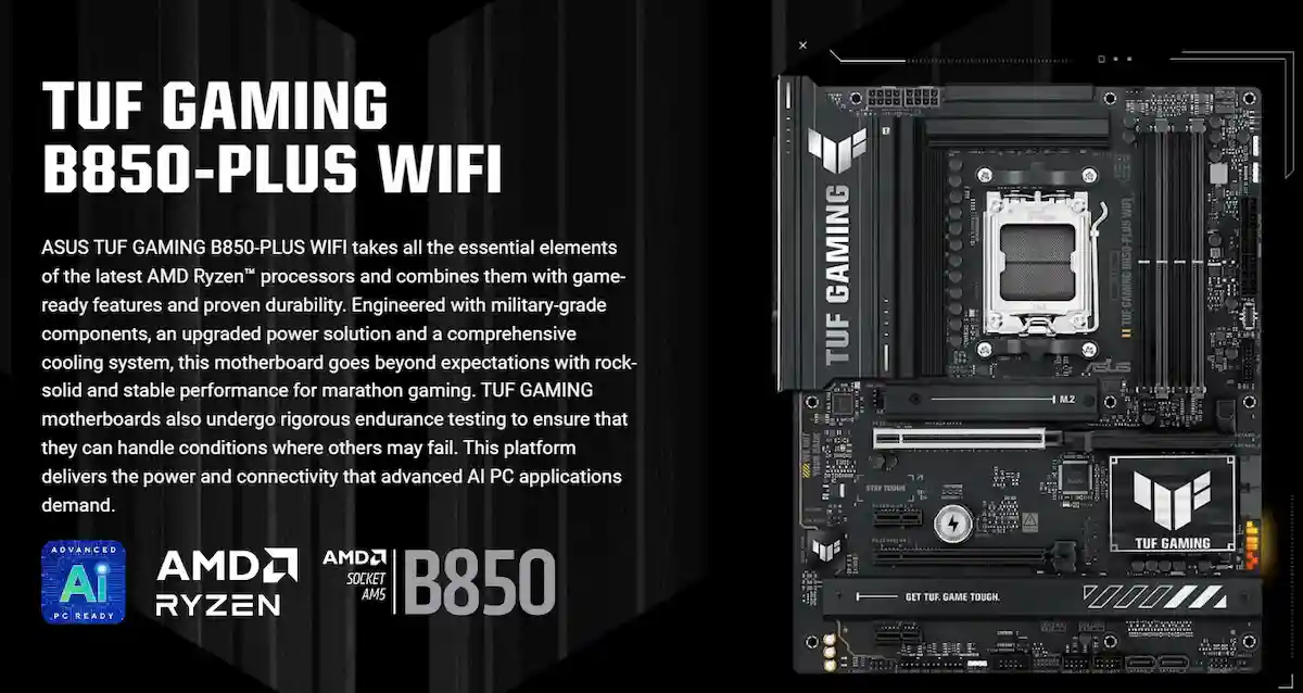 Mainboard Asus TUF GAMING B850-PLUS WIFI