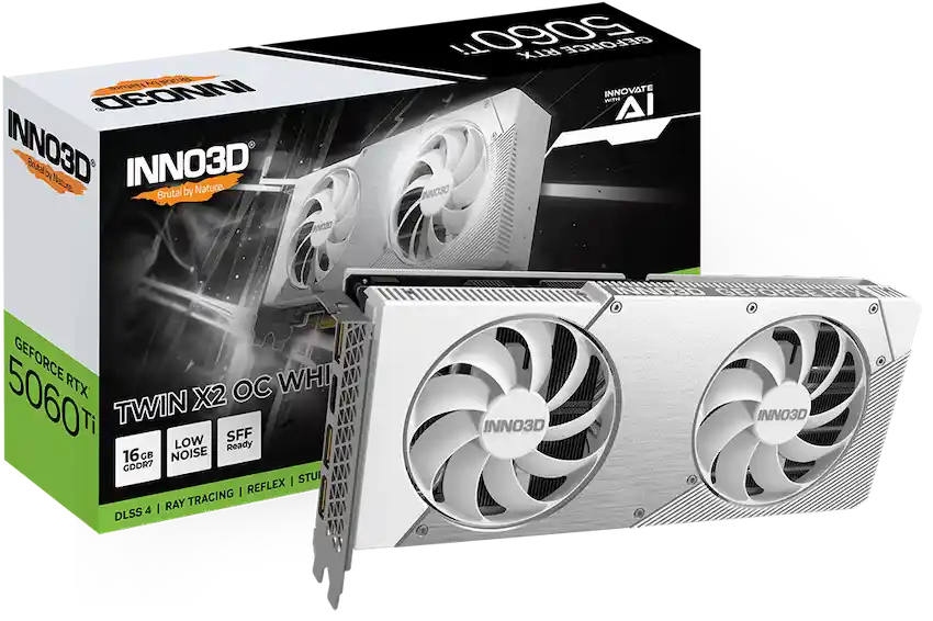 VGA INNO3D GeForce RTX 5060 Ti 16GB TWIN X2 OC WHITE