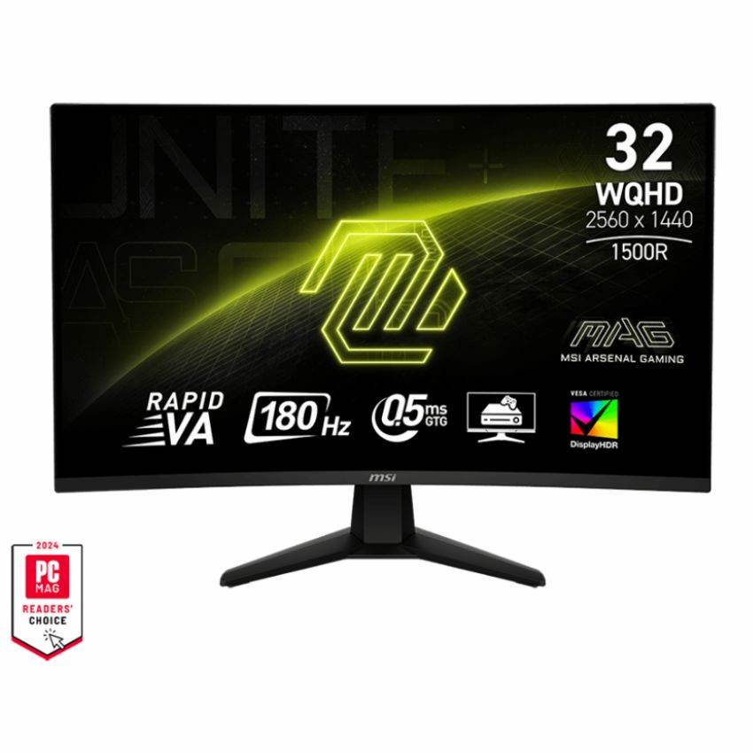 Màn Hình LCD Cong MSI MAG 32CQ6F (31.5 inch, 2560 x 1440, 180Hz, Rapid VA, 0.5ms, AMD Freesync)