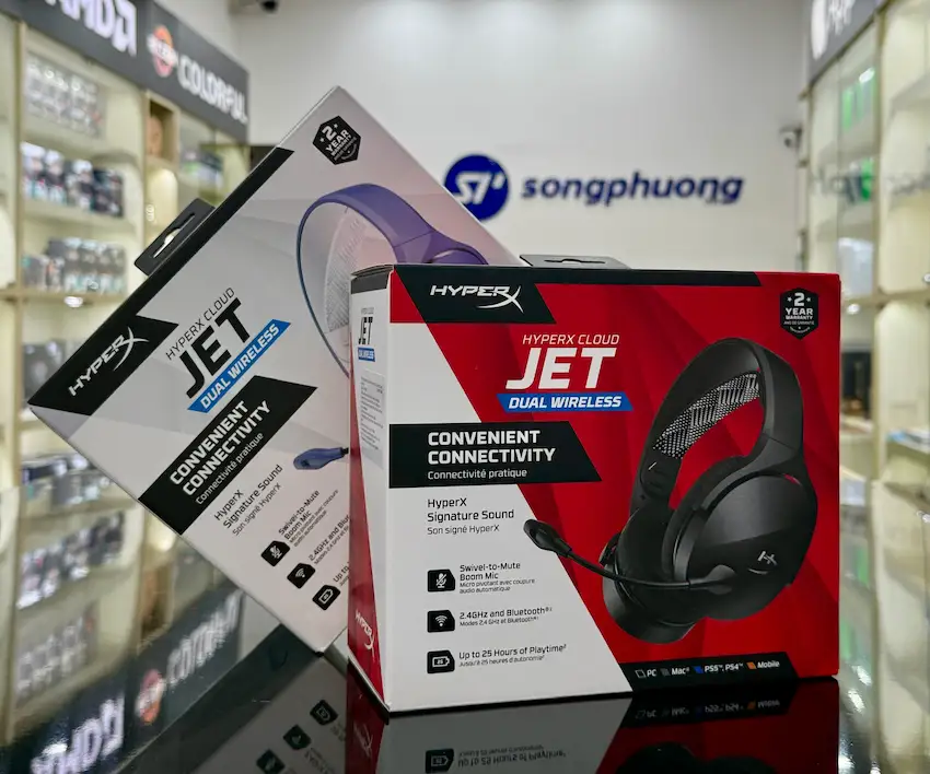 Tai nghe Kingston HyperX Cloud Jet Black (2.4GHz, Bluetooth 5.2)