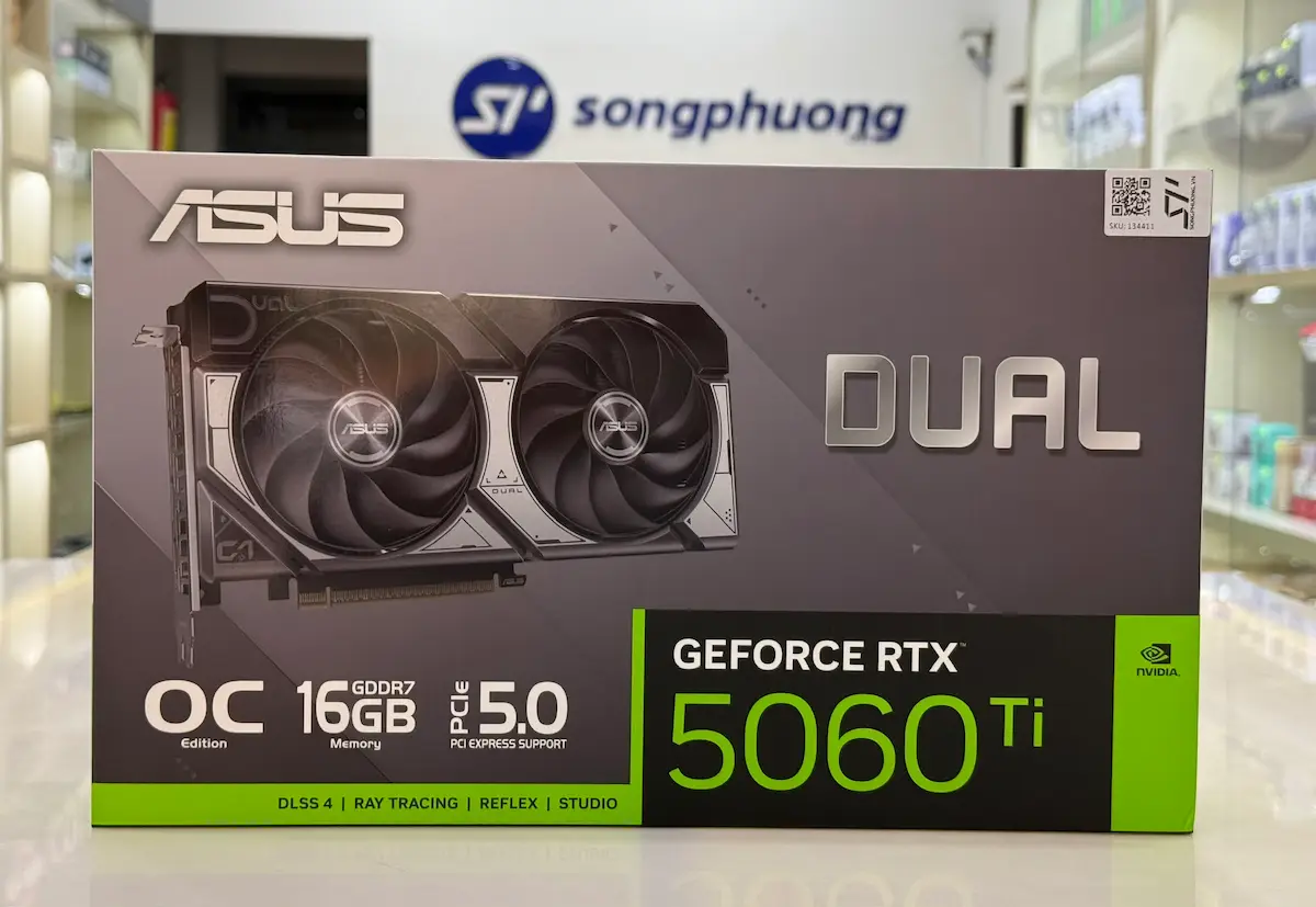 VGA ASUS Dual RTX 5060 Ti 16GB OC -songphuong.vn VGA ASUS Dual RTX 5060 Ti 16GB OC