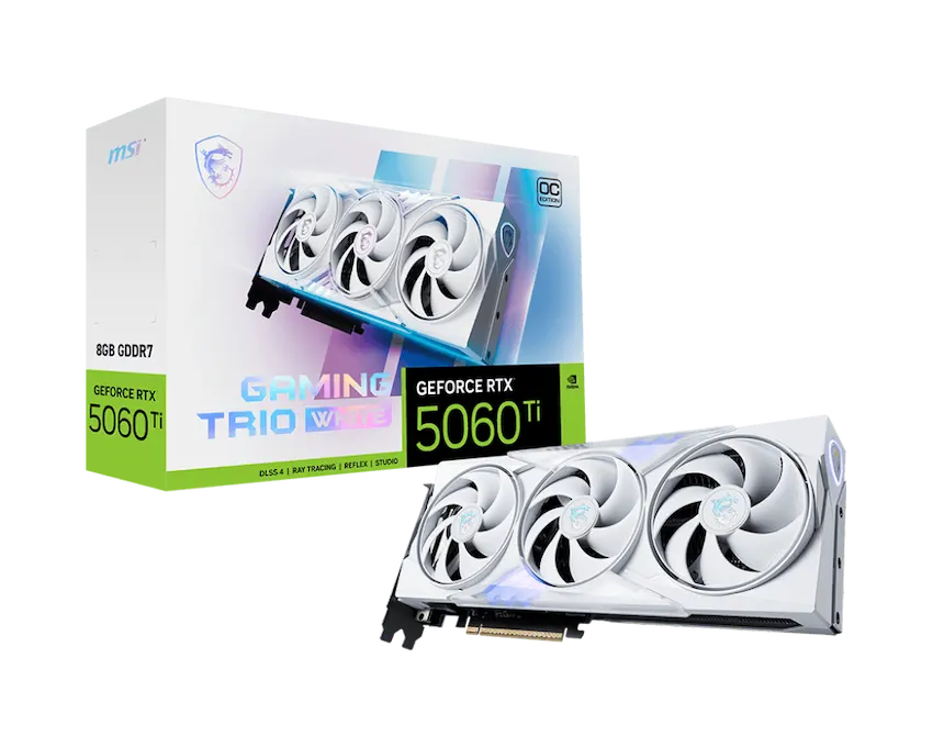 VGA MSI GeForce RTX 5060 Ti 8G GAMING TRIO WHITE