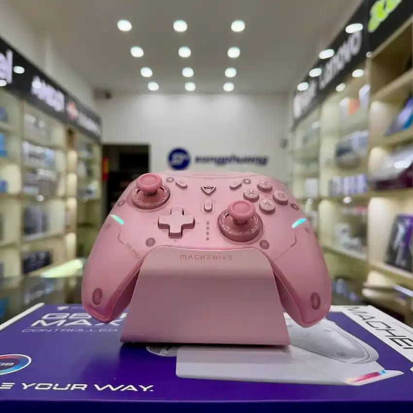 Tay cầm chơi game Machenike G5 Pro Max White / Pink ( Có dây/2.4G Wireless/Bluetooth 5.0)