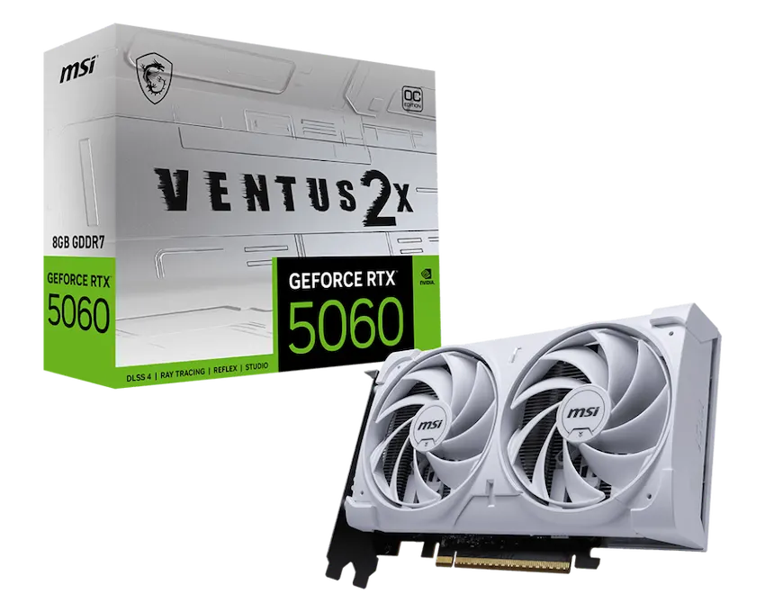 VGA MSI GeForce RTX 5060 8G VENTUS 2X OC WHITE GDDR7