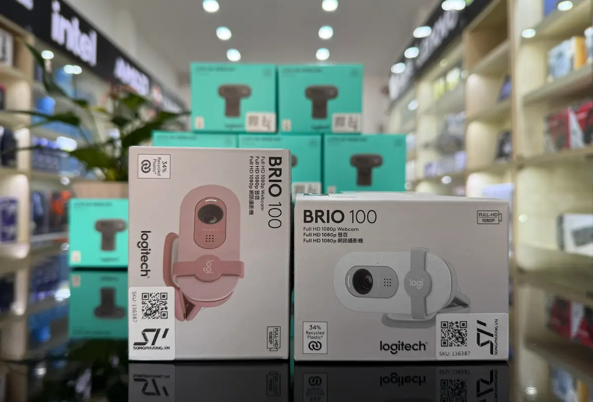 Webcam Logitech Brio 100 -songphuong.vn Webcam Logitech Brio 100