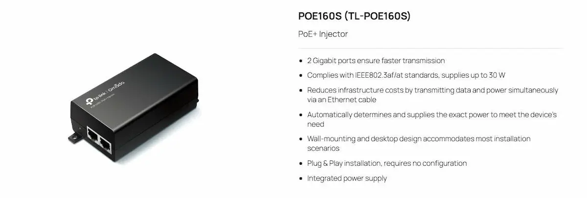 Bộ Cấp Nguồn TP-Link POE160S Bộ Cấp Nguồn TP-Link POE160S