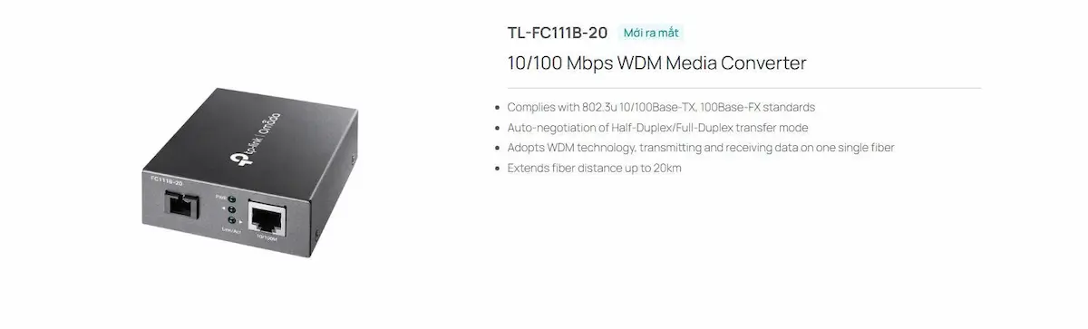 Bộ Chuyển Đổi Quang TP-Link TL-FC111B-20 Bộ Chuyển Đổi Quang TP-Link TL-FC111B-20