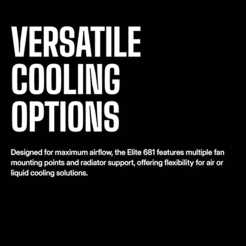 Case Cooler Master ELITE 681 BLACK (Mid Tower, Kính cường lực, 4FAN ARGB, Type C)