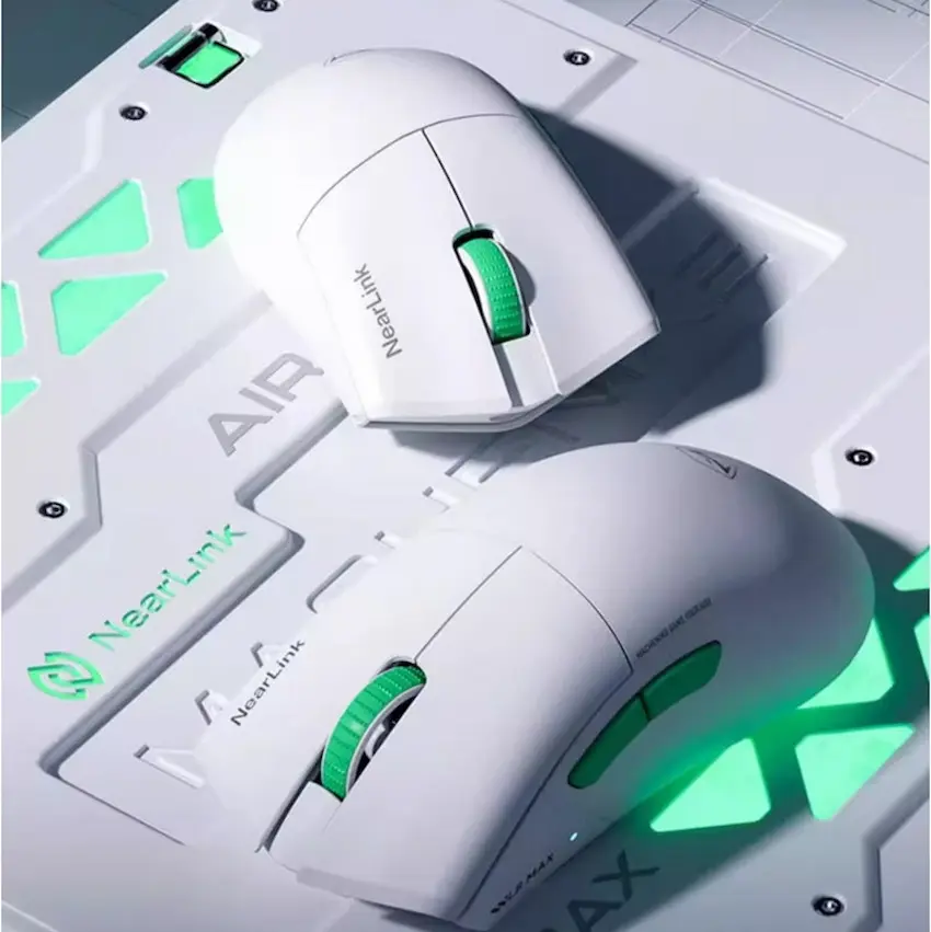 Chuột Machenike L8 Air Tri-mode 4K (White, NearLink Wireless, 26000 DPI, RGB)