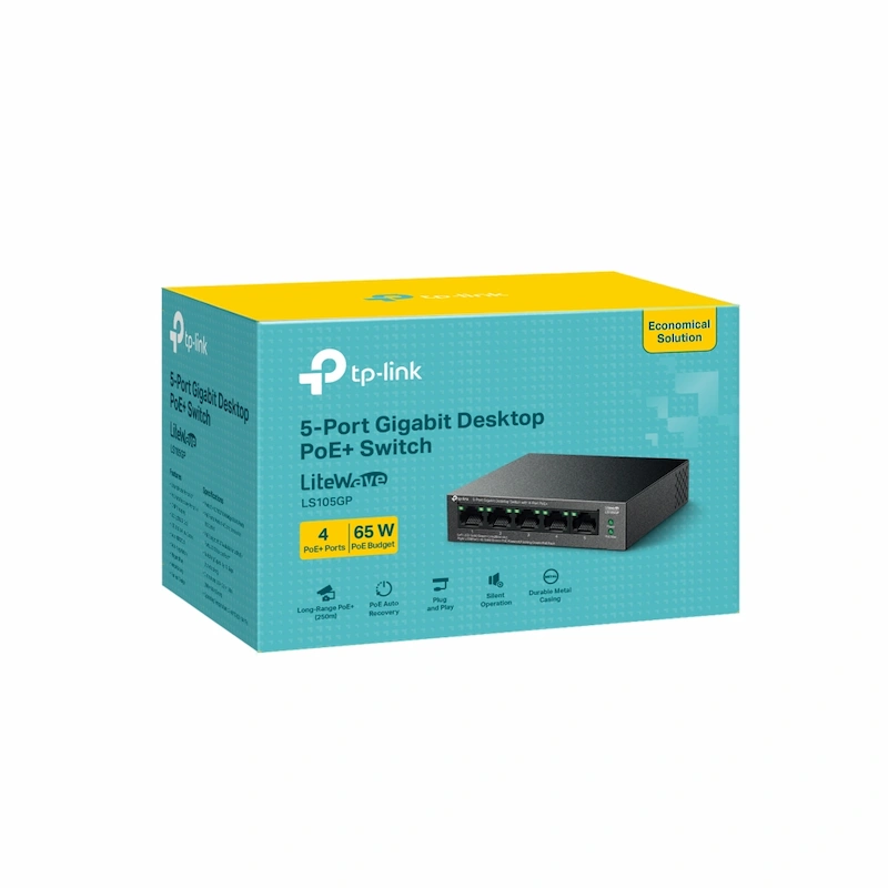 Switch TP-Link LS105GP (5 Cổng, 4 Cổng PoE+, Desktop Switch)