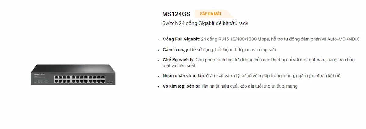 Switch Mercusys MS124GS