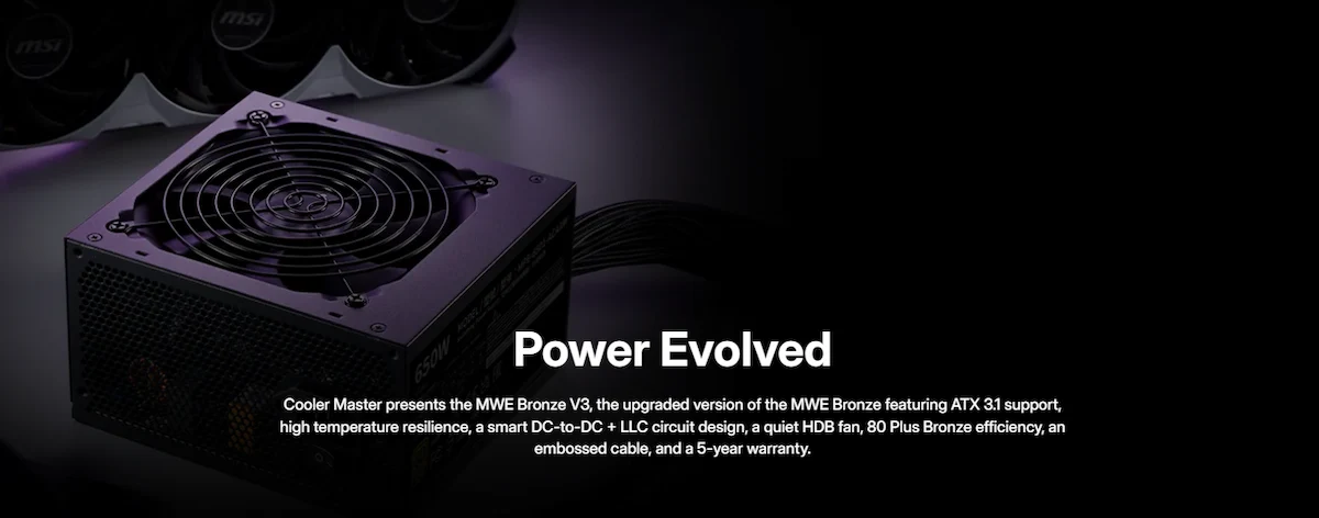 Nguồn Cooler Master MWE Bronze 650 V3 230V