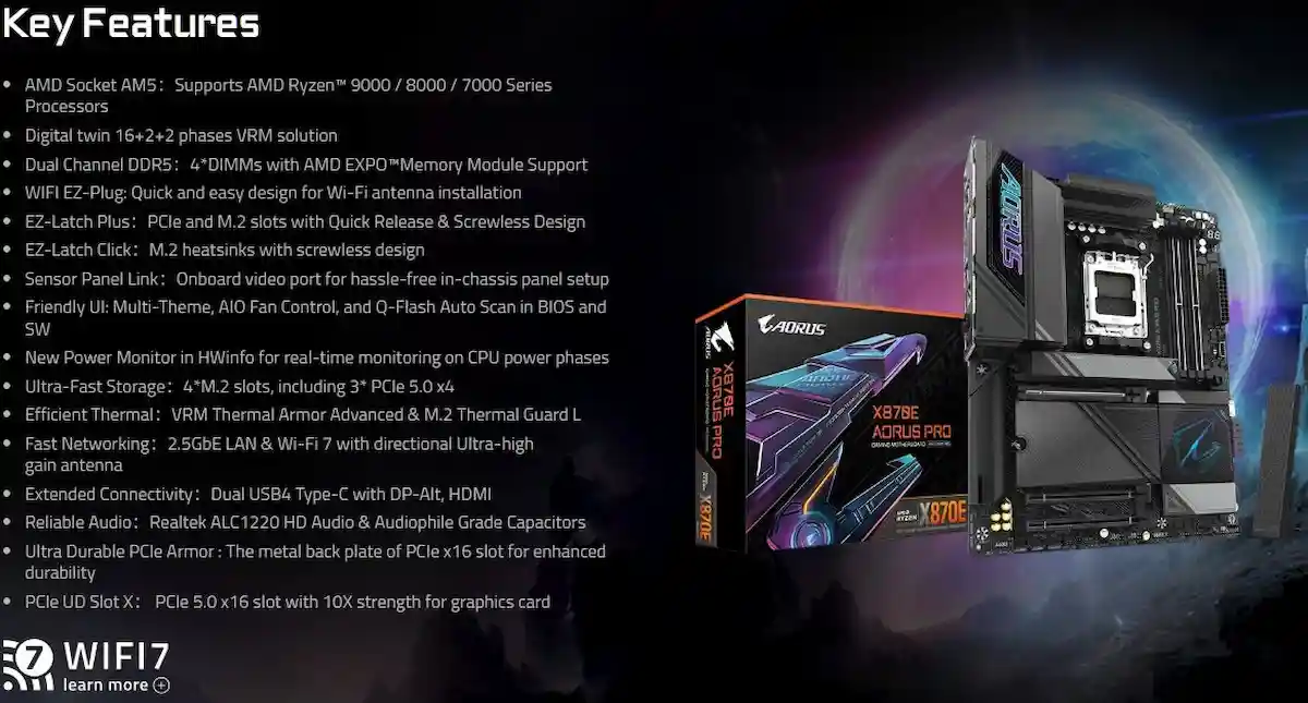 Mainboard Gigabyte X870E AORUS PRO