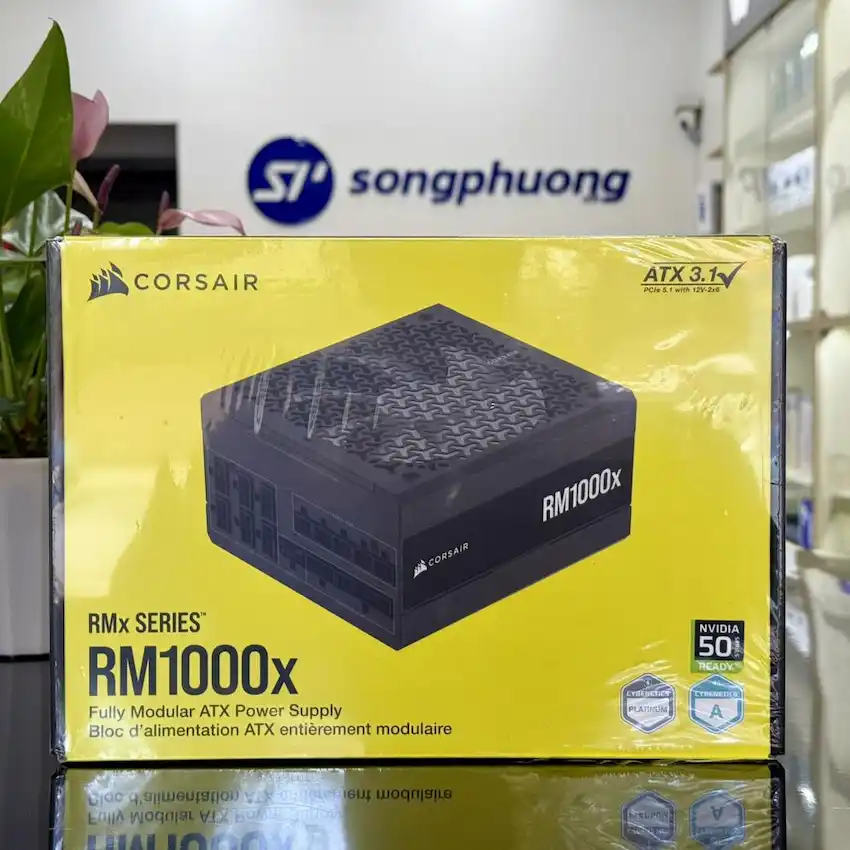 Nguồn Corsair RM1000x 1000W 80 Plus Gold (ATX 3.1, PCIE 5.1, Fully modular, CP-9020271-NA)