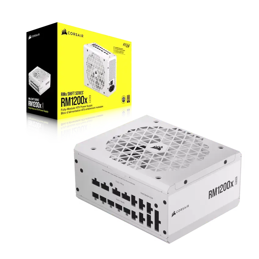 Nguồn Corsair RM1200x Shift White 1200W 80 Plus Gold (ATX 3.1, PCIE 5.1, Fully modular, CP-9020276-NA)