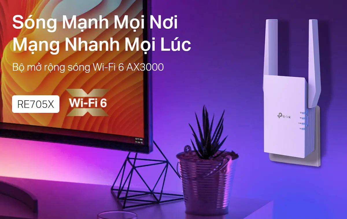Bộ Mở Rộng Sóng Wi-Fi 6 TP-Link RE705X AX3000 Bộ Mở Rộng Sóng Wi-Fi 6 TP-Link RE705X AX3000