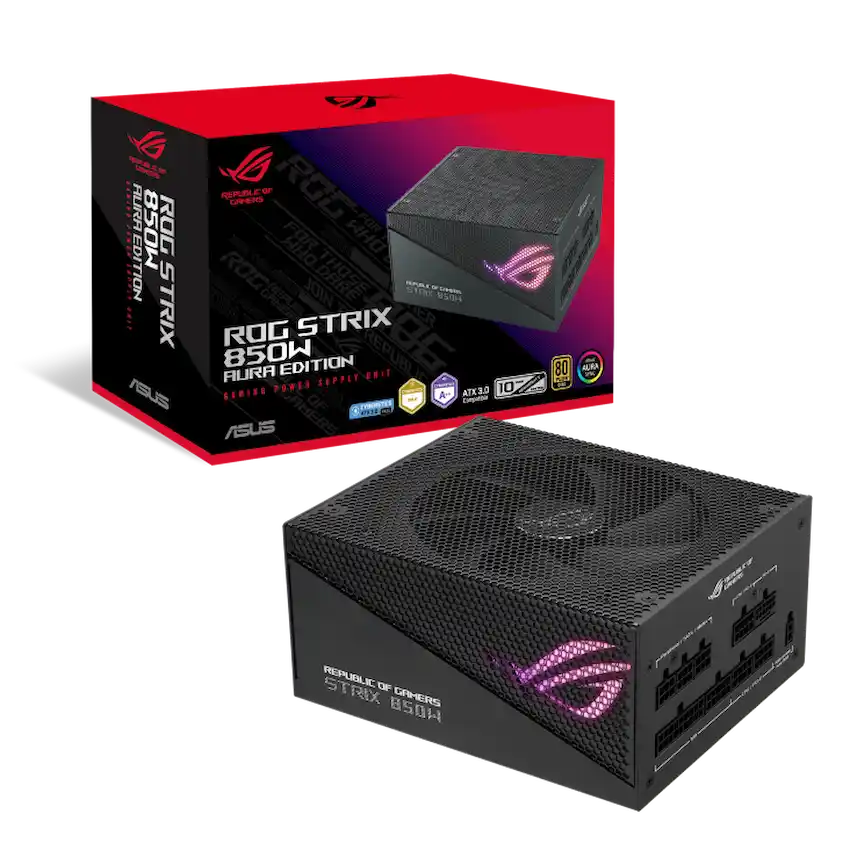 Nguồn Asus ROG STRIX 850W Gold Aura Edition (80 Plus Gold, ARGB, ATX 3.0,  PCIe 5.0)