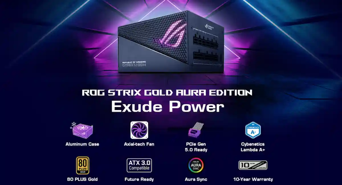 Nguồn Asus ROG STRIX 1200W Gold Aura Edition 