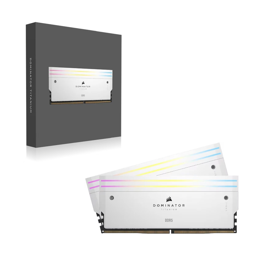 Ram Corsair Dominator Titanium RGB White 64GB (2x32GB) DDR5 6000Mhz – CMP64GX5M2B6000Z30W