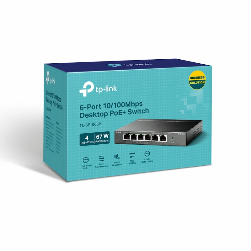 Switch TP-Link TL-SF1006P (6 Cổng 10/100Mbps, 4 Cổng PoE+, Desktop Switch)