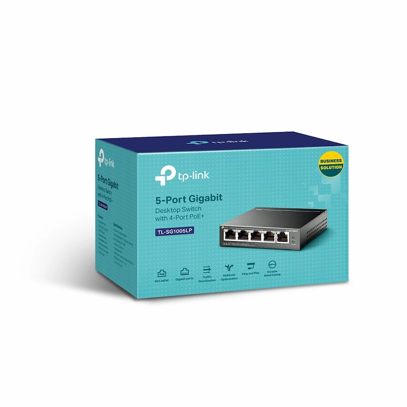 Switch TP-Link TL-SG1005LP (5-Port Gigabit, 4-Port POE+, Desktop Switch)