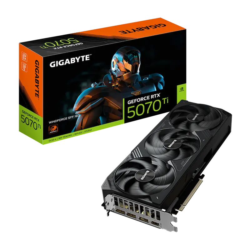 VGA Gigabyte GeForce RTX 5070 Ti WINDFORCE SFF 16G GDDR7 (GV-N507TWF3-16GD)