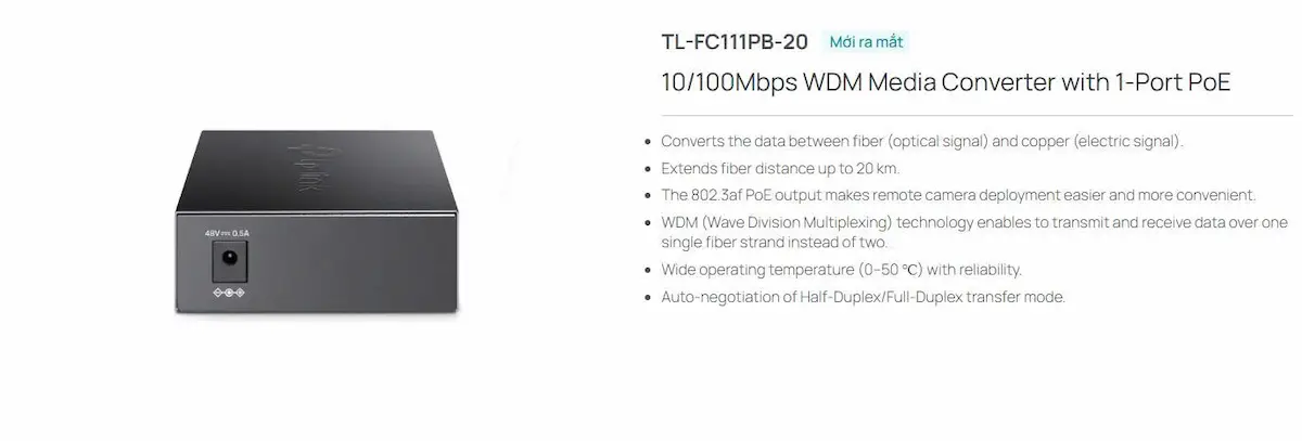 Bộ Chuyển Đổi Quang TP-Link TL-FC111PB-20