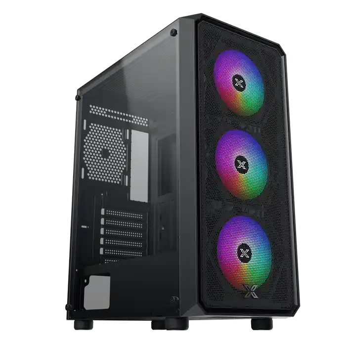 Case Xigmatek DUO X 3F – EN45127 (E-ATX/ ATX, Kính cường lực, 03 Fan RGB, Đen)