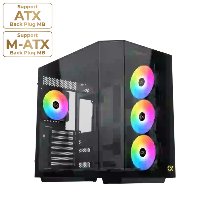 Case Xigmatek ALPHA CUBI II – EN45271 ( E-ATX/ ATX, Kính cường lực, Đen)