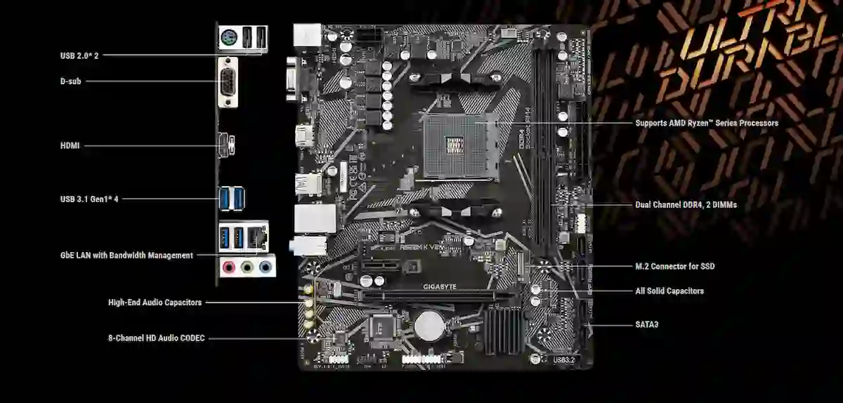 Mainboard GIGABYTE A520M K V2 Mainboard GIGABYTE A520M K V2