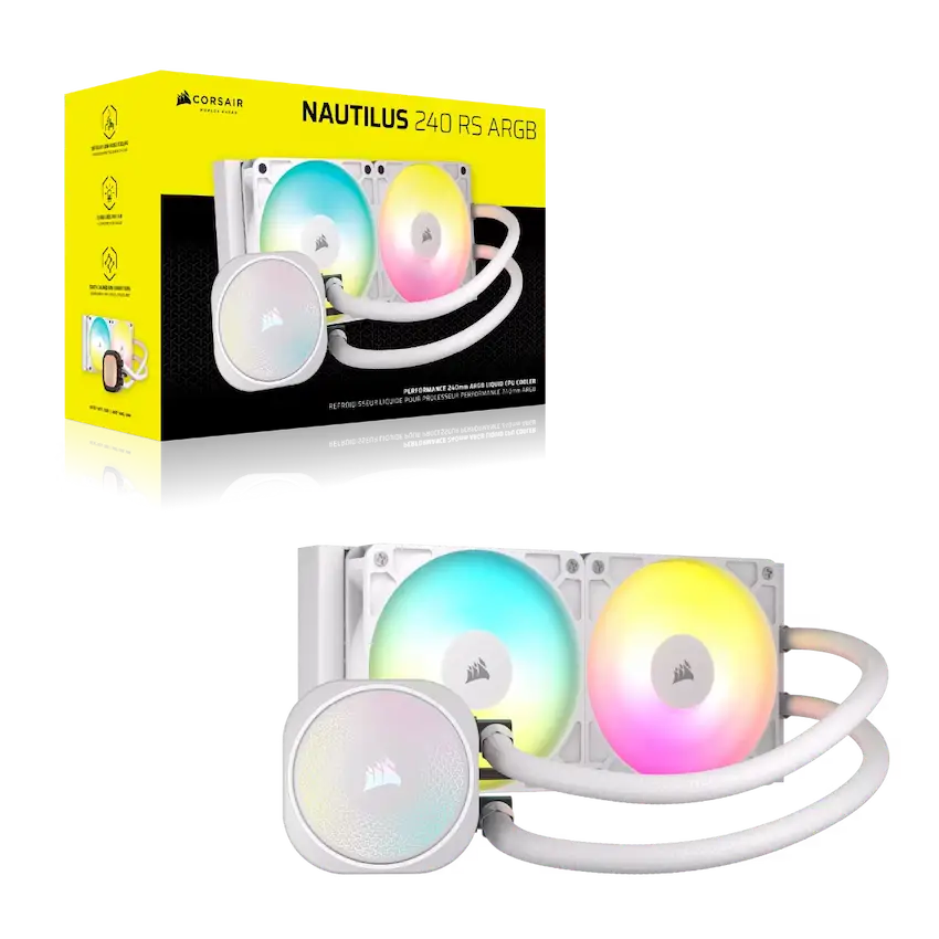 Tản nhiệt nước Corsair NAUTILUS 240 ARGB White – CW-9060094-WW